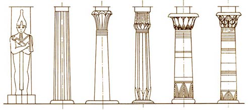 Древнеегипетские колонны - www.Arhitekto.ru