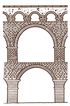 Арочная конструкция из каменных квадратов, «насухо». Акведук в Ниме, начало II в. - www.Arhitekto.ru