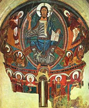 Христос Пантократр и святые. Фреска абсиды церкви Сент Климент в Тауле - www.Arhitekto.ru