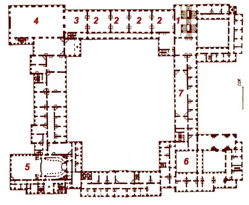 План второго этажа Зимнего дворца. Осуществленный вариант. Начало 1760-х гг. - www.Arhitekto.ru